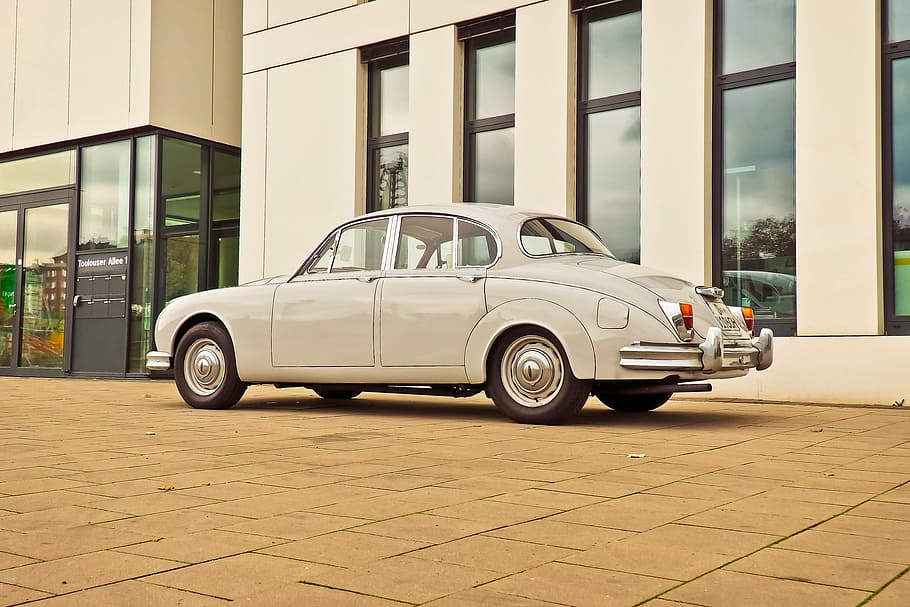 auto, jaguar, oldtimer, automotive, vehicle, classic, old car HD wallpaper