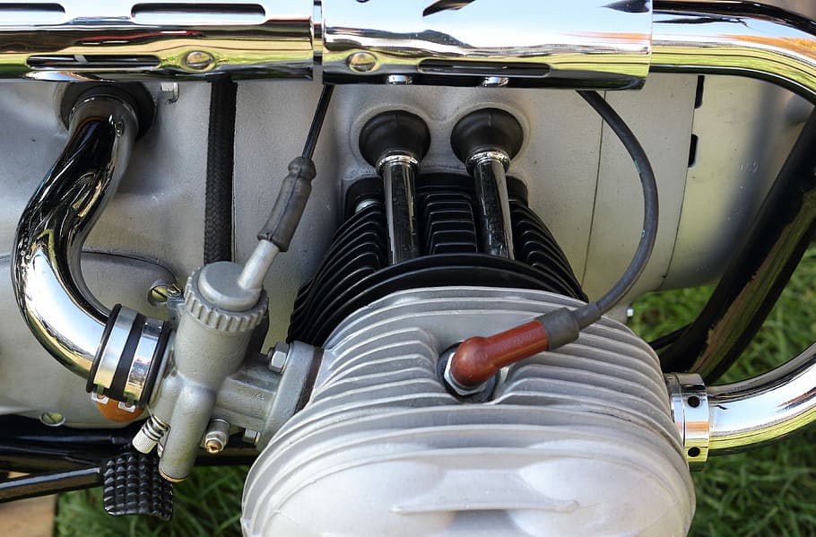 motorcycle, engine, cylinder, carburettor, ignition, spark plug HD wallpaper