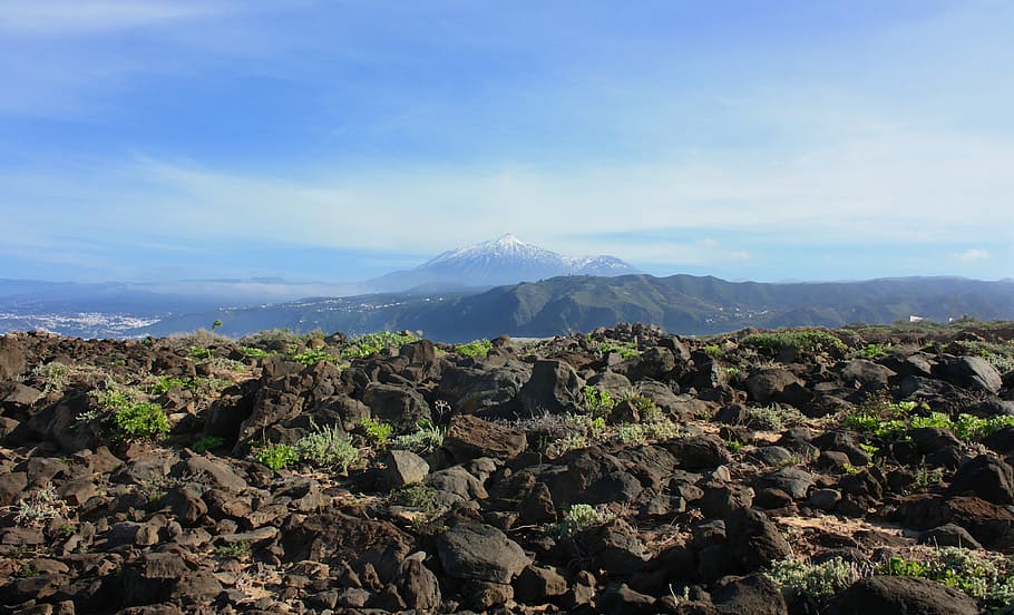 teide, volcano, tenerife, nature, pico de teide, coast, rock HD wallpaper