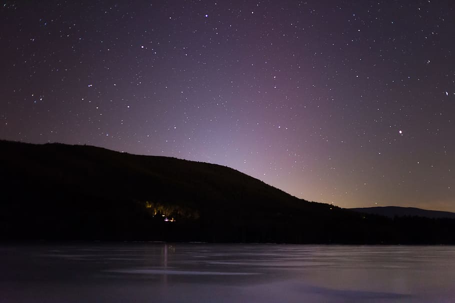 Dark Photography of Mountain and Galaxy, hill, landscape, nature HD wallpaper