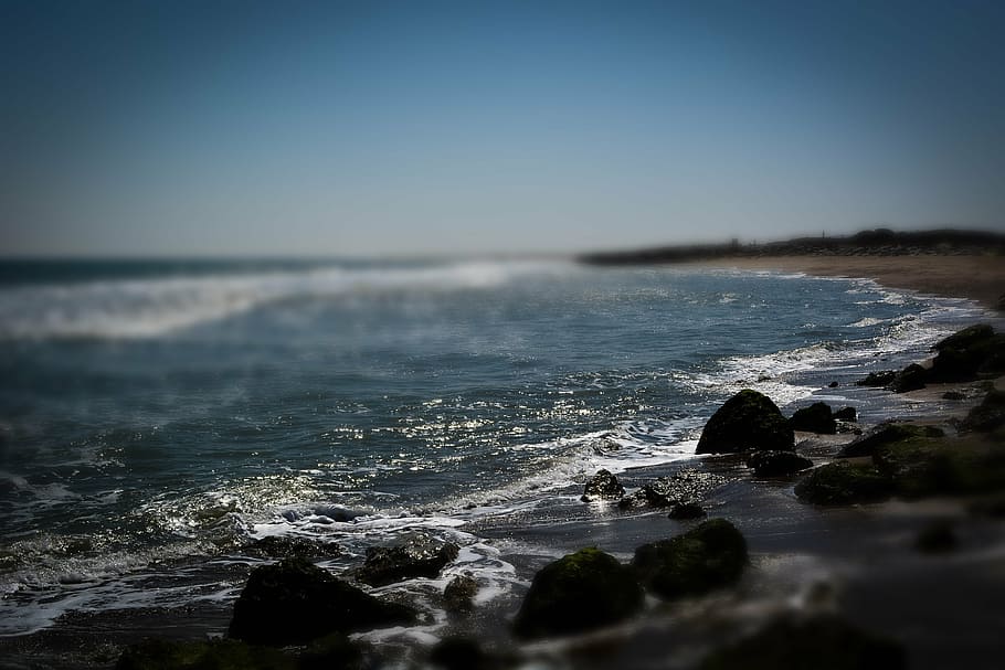kure beach, nc, ocean, shore, water, sea, wave, nature, coastline HD wallpaper