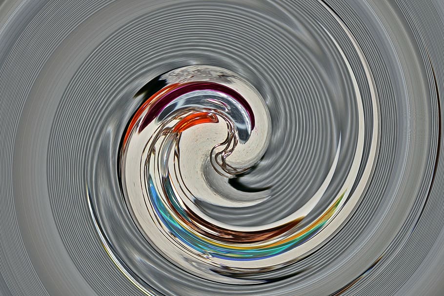 gray optical illusion wallpaper, metal, mirror, strudel, grey HD wallpaper