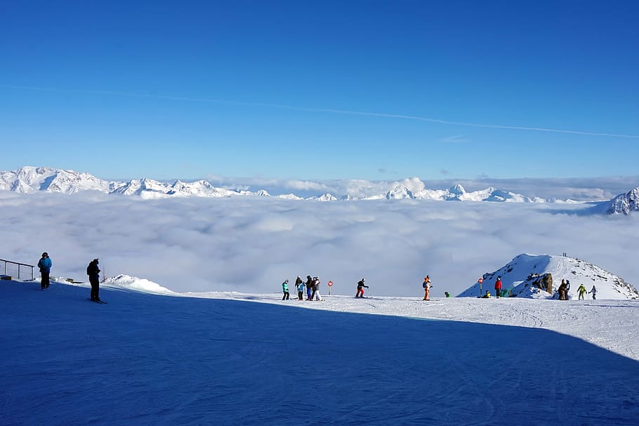 snow, winter, mountain, coldly, ice, nature, ski resort, ski slope HD wallpaper