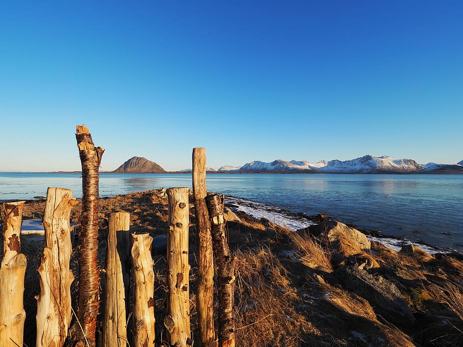 Sea, Horizon, Mountain, Ocean, Beach, sky, winter, outdoor HD wallpaper