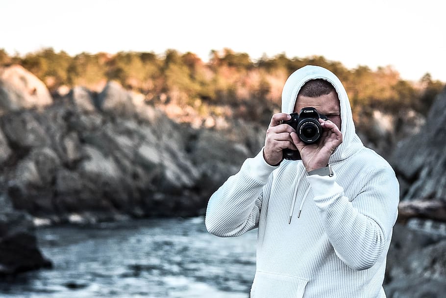 outdoors, photography, camera, river, nature, portrait, water HD wallpaper