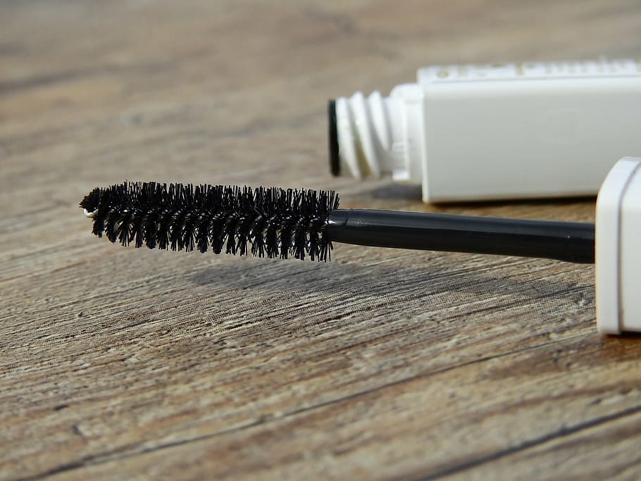 mascara on wooden surface, cosmetics, make up, makeup, beauty HD wallpaper