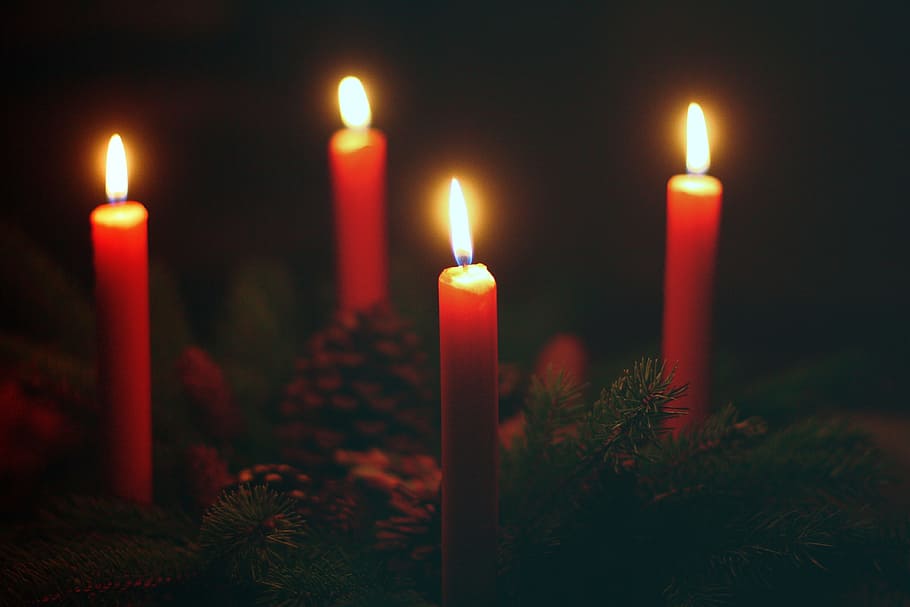 advent wreath, fourth advent, candles, fourth candle, christmas time HD wallpaper