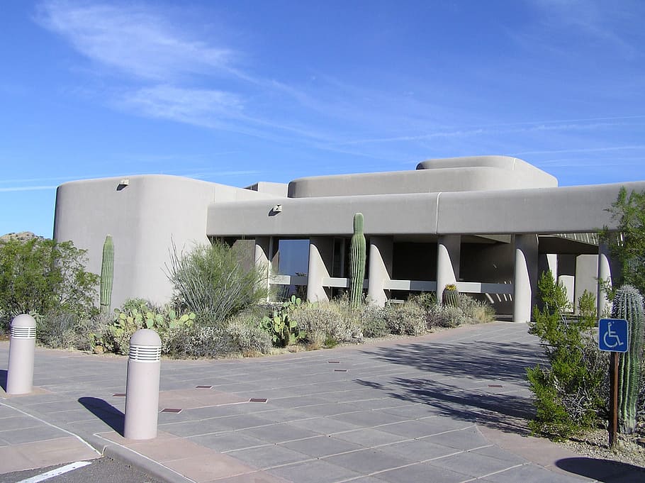 Visitor's Center at Saguaro National Park, Arizona, photo, public domain, HD wallpaper