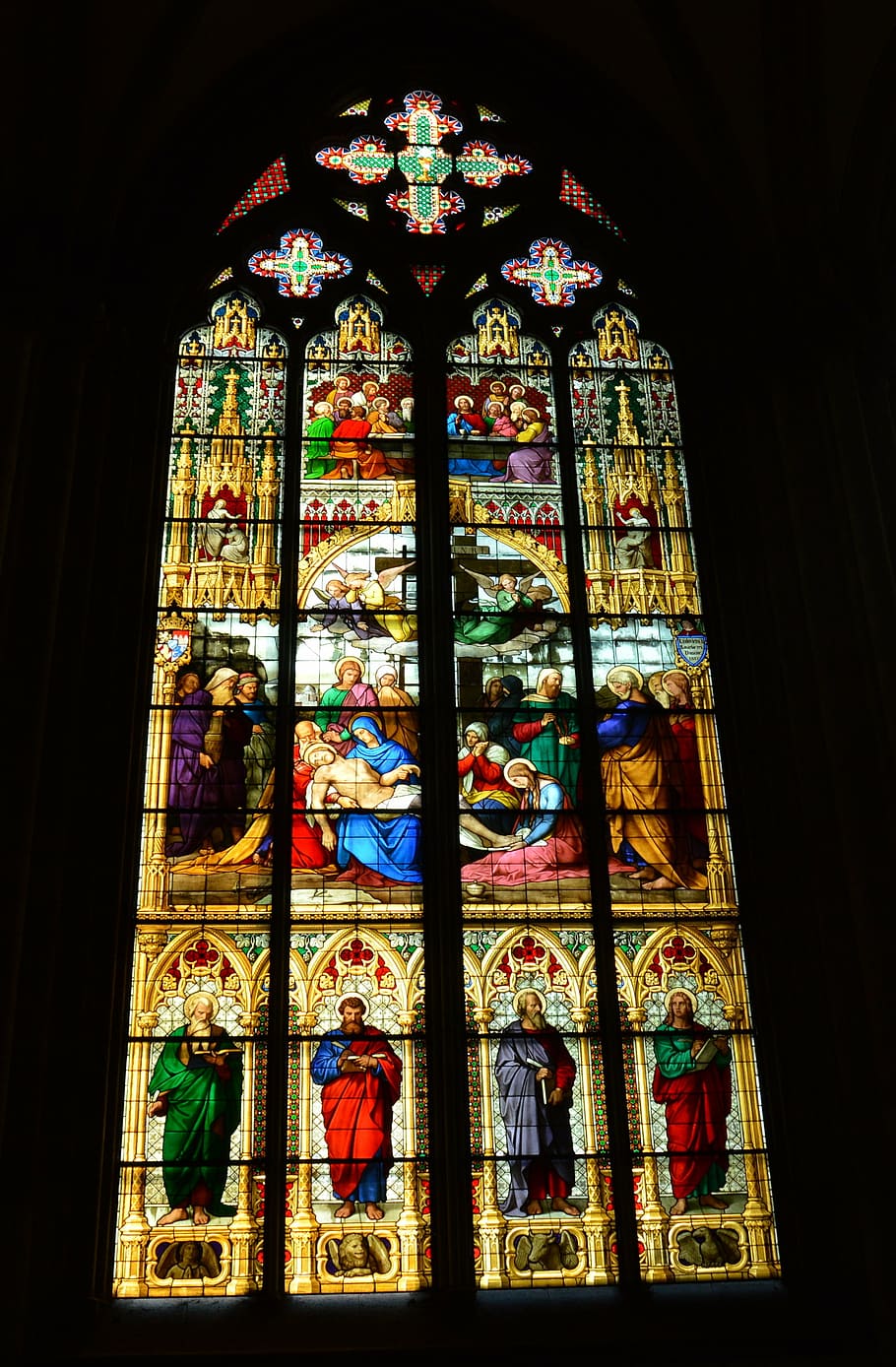 dom, cologne cathedral, landmark, church, window, church window