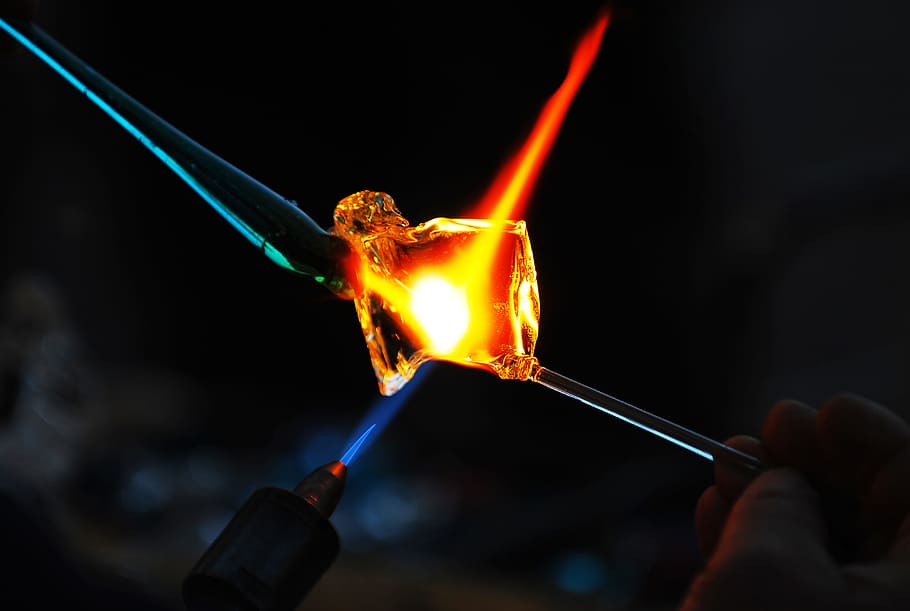 Glassblowing, industry, fire - Natural Phenomenon, flame, burning, HD wallpaper