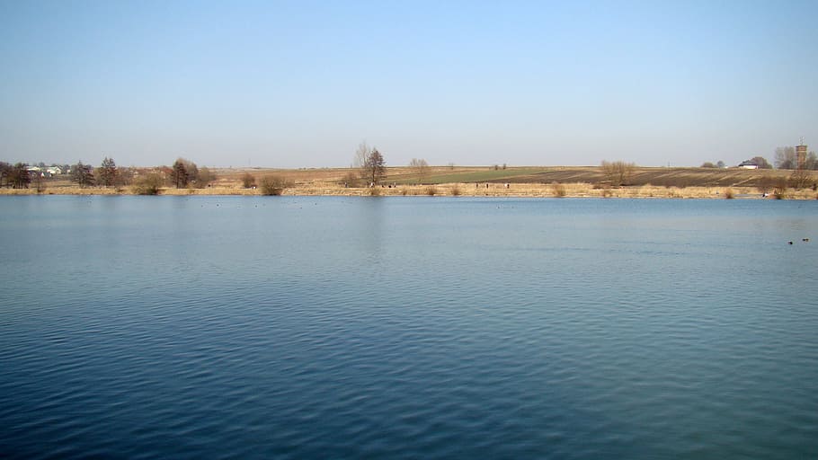 lake, lagoon, pond, view, water surface, nature, the silence HD wallpaper