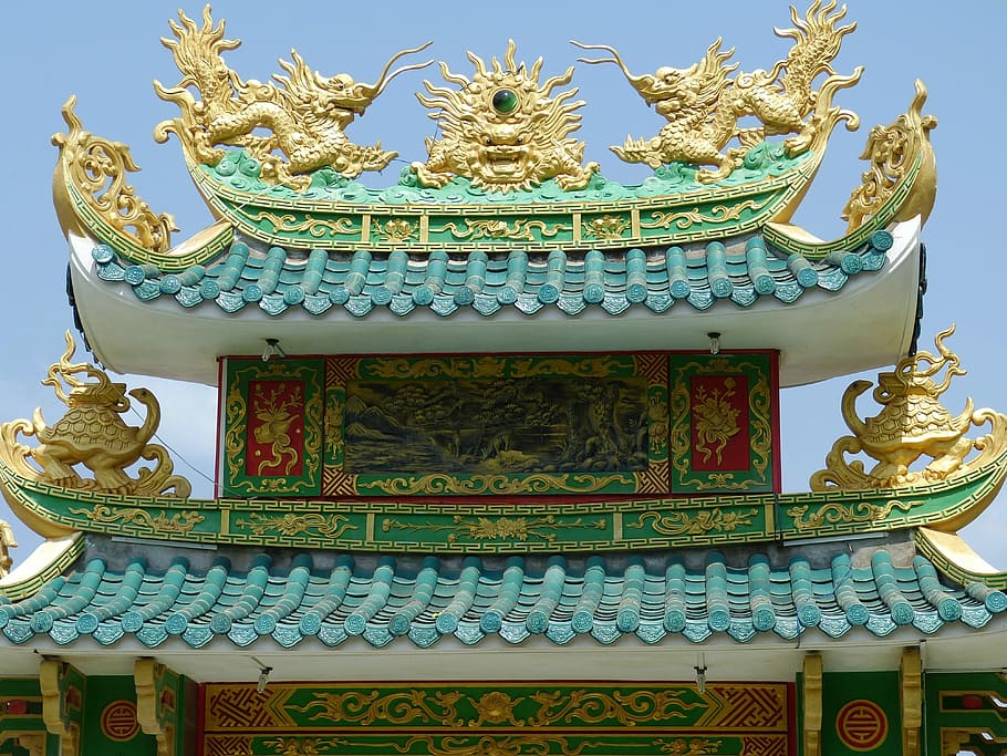 Temple, Roof, Architecture, Buddhism, asia, roof ornament, shrine HD wallpaper