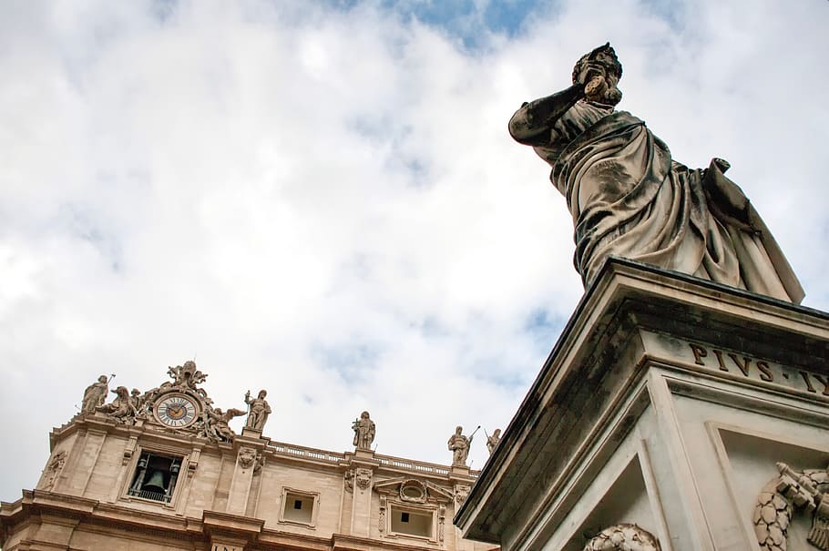st, peter basilica, vatican, historical, statue, human representation HD wallpaper
