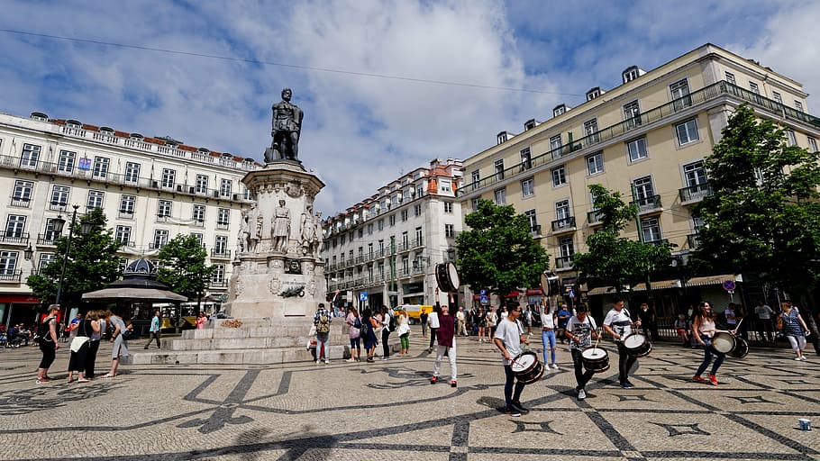 lisbon, portugal, space, kiosk, old town, lisboa, summer, architecture HD wallpaper
