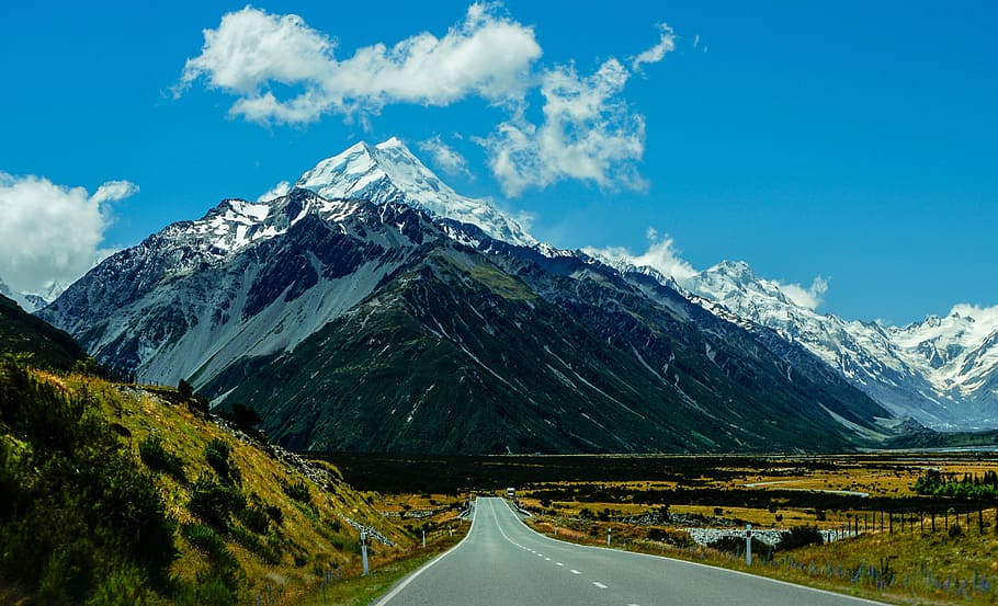 highway near mountain, landscape photography of mountain, road HD wallpaper