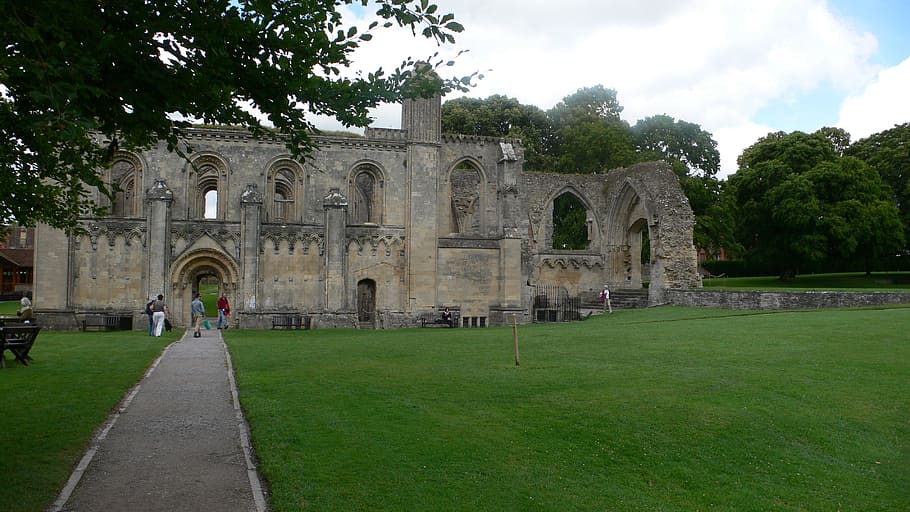 England, Glastonbury Abbey, Somerset, castle, landmark, culture