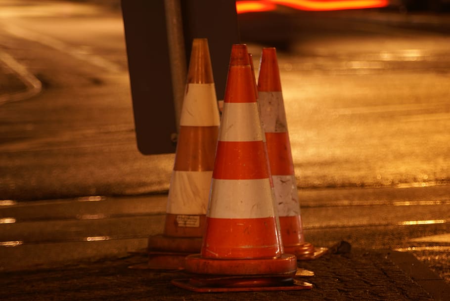 HD wallpaper: traffic, hat, traffic cone, red, white, warning, light