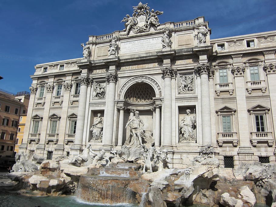 trevi fountain, rome, italy, fontana di trevi, architecture, HD wallpaper