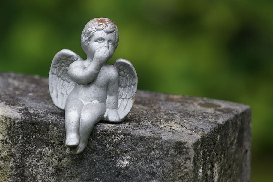 angel, contemplative, figure, cemetery, angel figure, mourning HD wallpaper