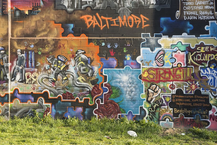 mural, baltimore, street, unique, urban, visual, maryland, md HD wallpaper