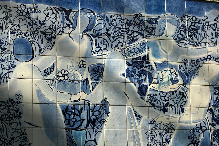 tile, human, women, dance, woman, old, celebration, art, blue HD wallpaper
