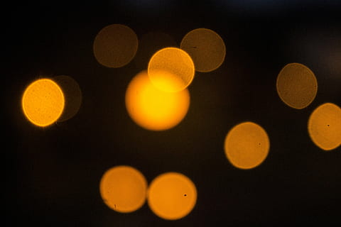 bokeh photography, points, orange, orange dots, background HD wallpaper