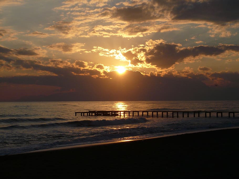 sea, sunset, beach, water, sky, beauty in nature, scenics - nature HD wallpaper