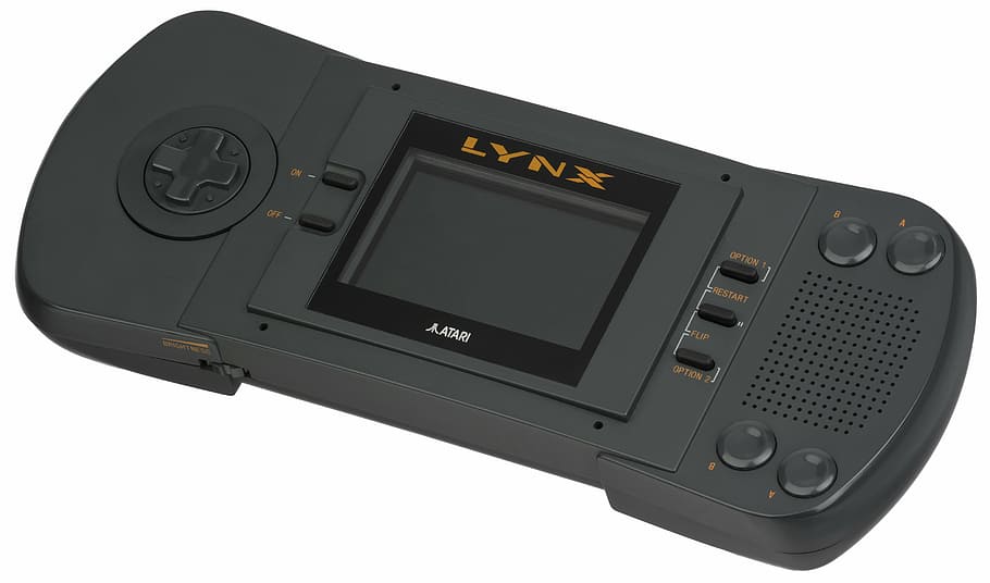 black Lynx handheld game console, video game console, play, toy