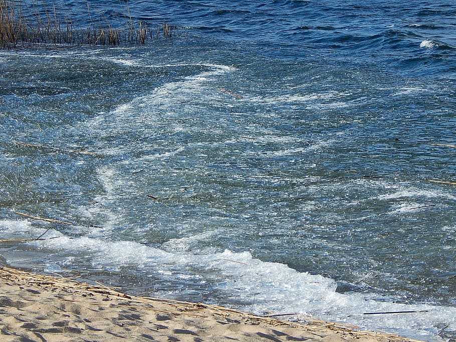 baltic sea, ice, winter, wave, nature, water, beach, coastline HD wallpaper