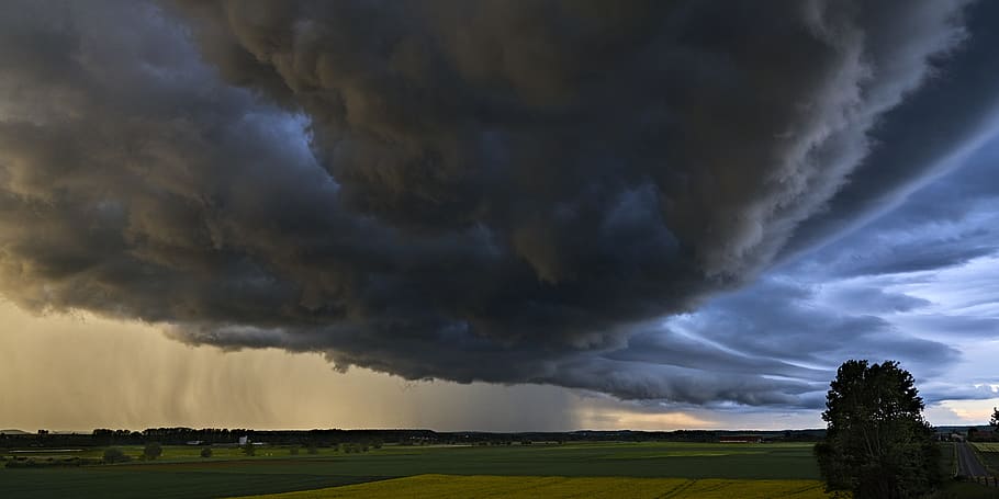 panorama, nature, landscape, sky, big cloud, monster cloud HD wallpaper