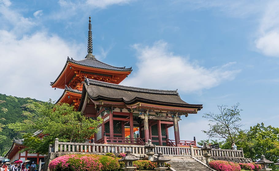 Kyoto, Japan, Kiyomizu Temple, Asia, japanese, landmark, travel, HD wallpaper