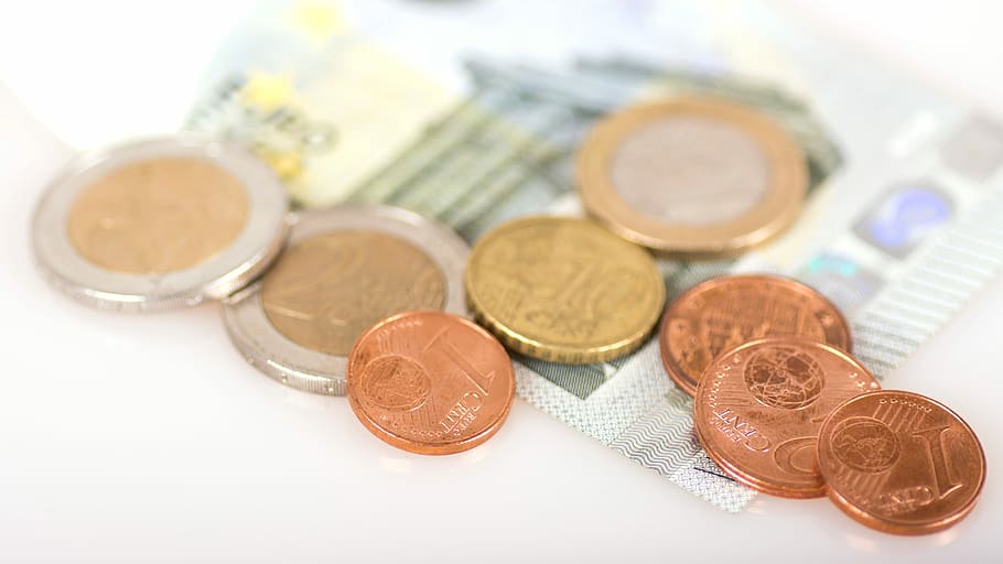 Coins, Money, Change, Euro, Cent, banknote, currency, pay, macro, HD wallpaper