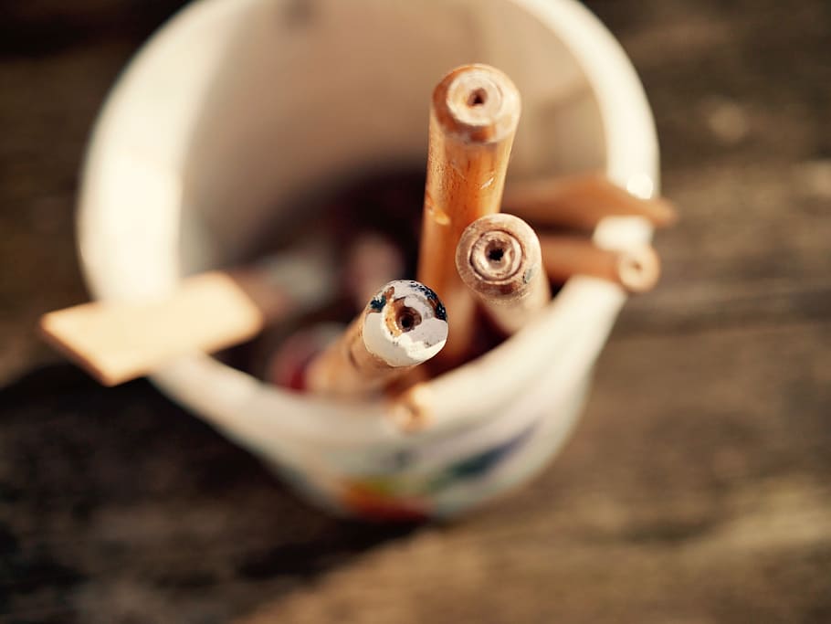 Brush, Dye, Painter, wood - Material, old, no People, close-up HD wallpaper