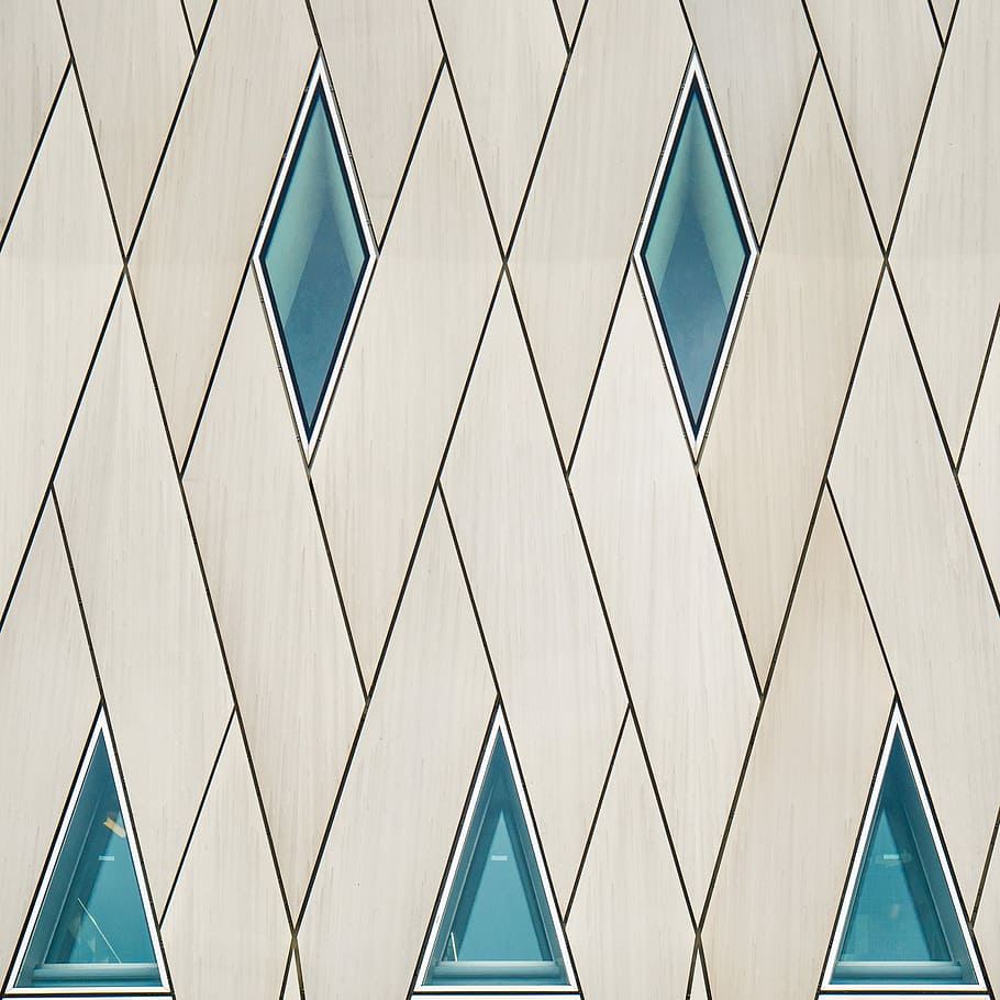 Like a Diamond Vol. II, teal and beige geometric pattern illustration HD wallpaper