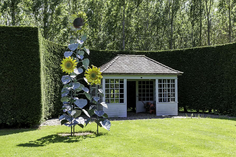 Garden Sculpture, The Sunflowers, the botnar collection, summerhouse, HD wallpaper