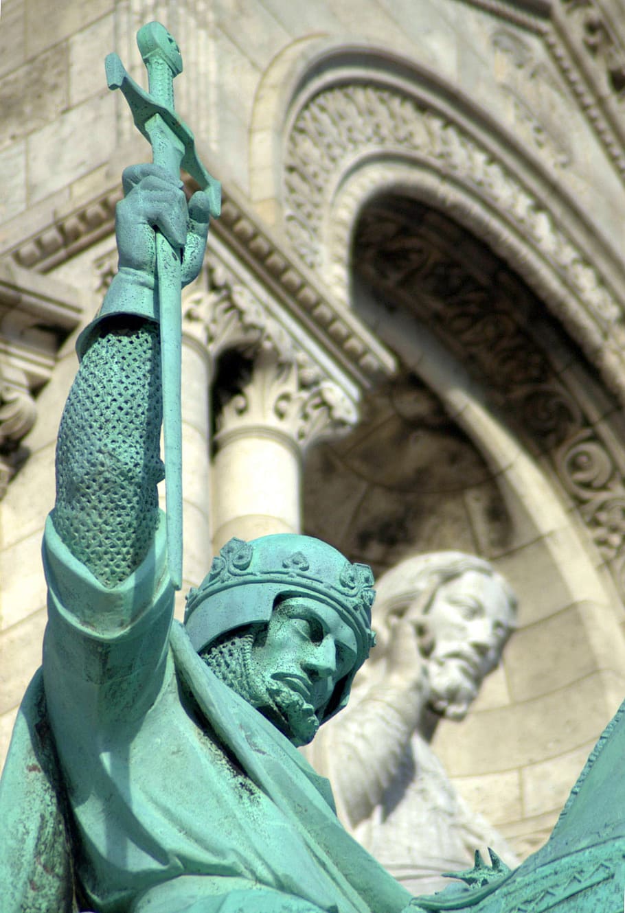 statue, knight, crusade, saint, church, monument, paris, france HD wallpaper