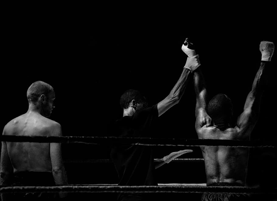black-and-white, sport, fight, boxer, black wallpaper, boxing, HD wallpaper