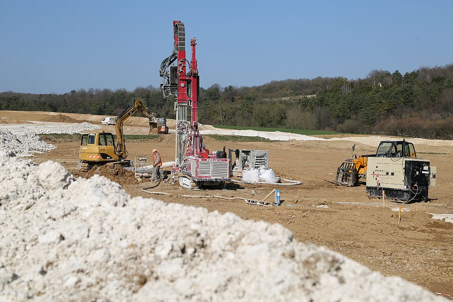 site, tp, public works, construction industry, construction machinery HD wallpaper