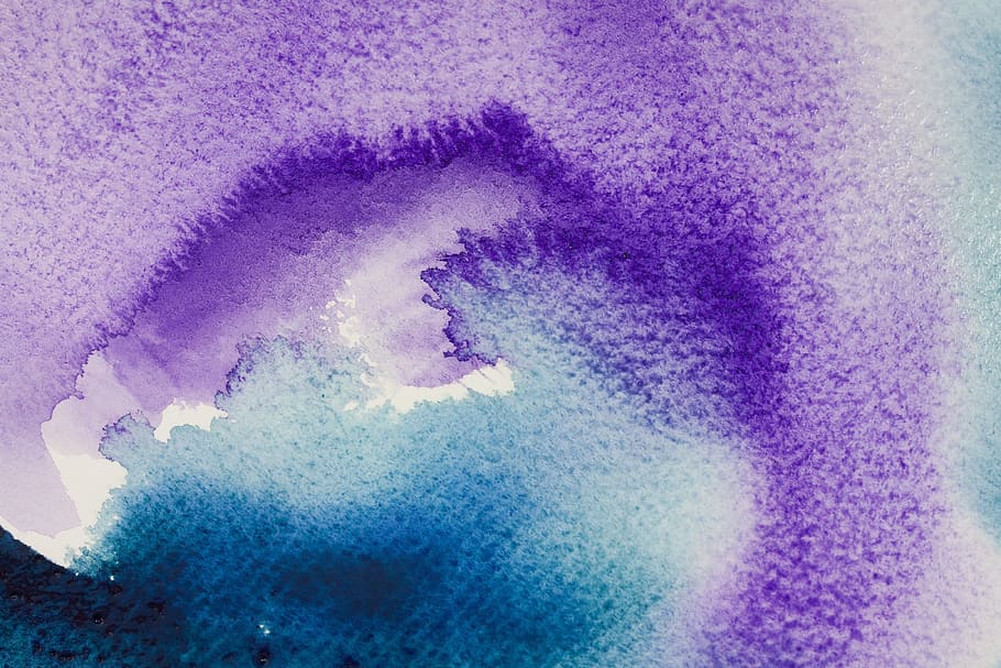 purple and blue textile, watercolour, watercolor, paint, background, HD wallpaper
