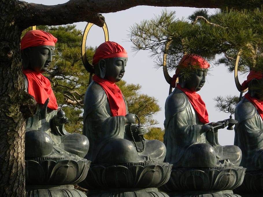 Pray, Buddha, Statues, meditation, meditate, think, tranquility HD wallpaper