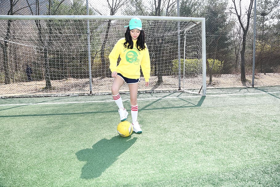 Cap, Yellow, Abstract, sport, playing, outdoors, ball, soccer HD wallpaper