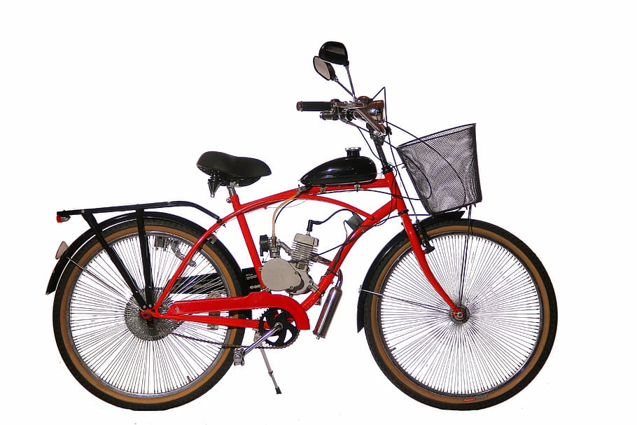 bicycle, red, motorized, transportation, mode of transportation HD wallpaper