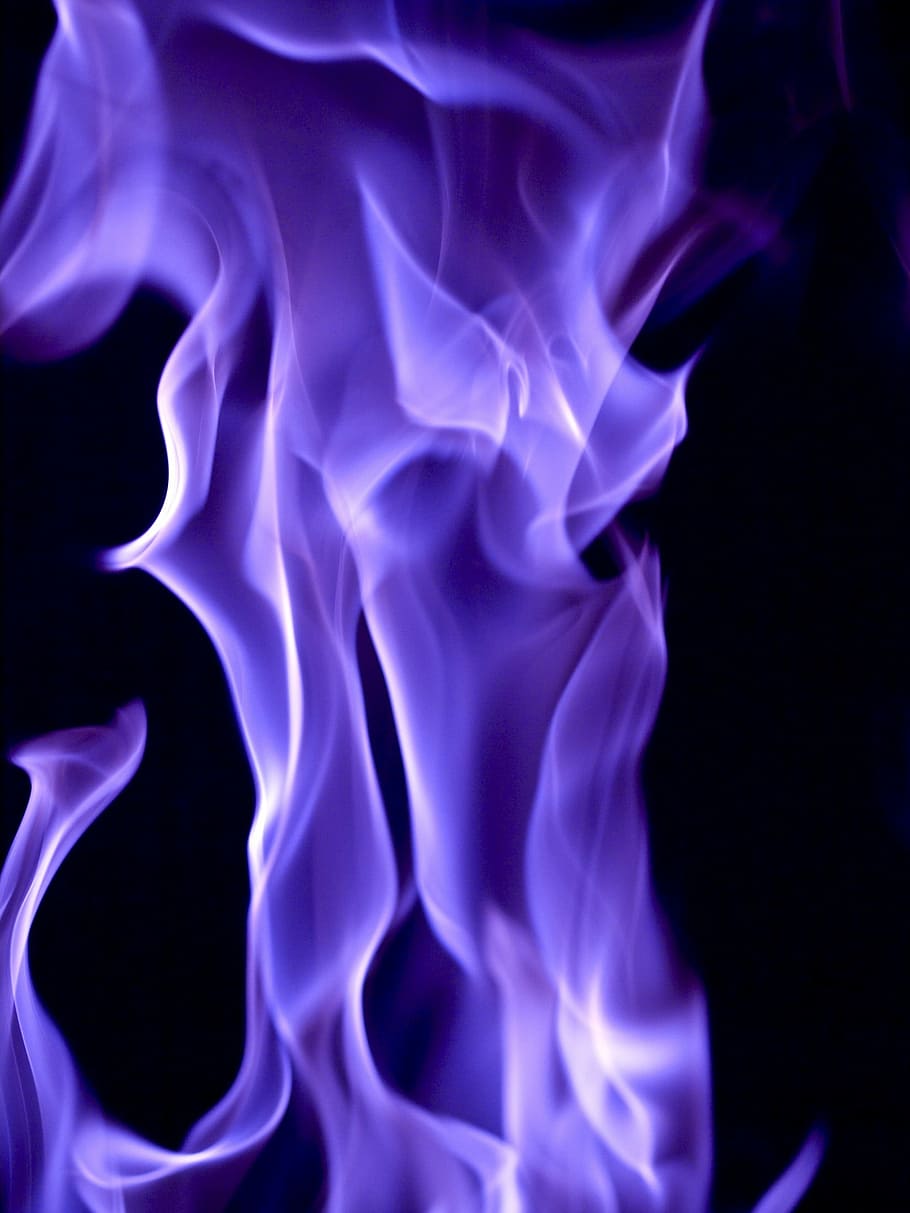 digital wallpaper of purple flame, flames, flickering, fire, burning, HD wallpaper