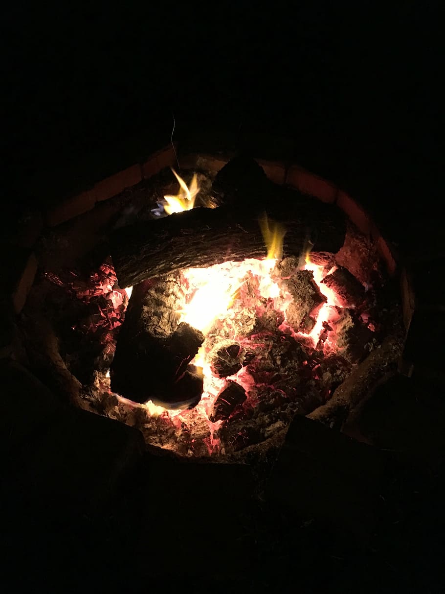 camp fire, fire pit, burn, fire - Natural Phenomenon, flame HD wallpaper
