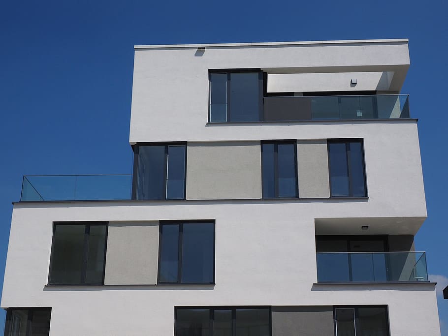 architecture, facade, window, modern, building, home, hauswand, HD wallpaper