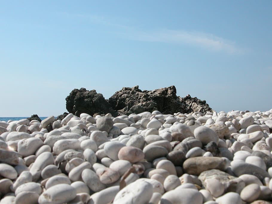 Pebble Beach, Lefkada, Greece, sea, no people, sky, nature HD wallpaper
