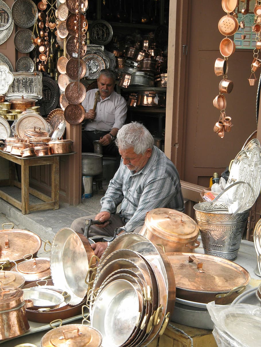 Bazaar, Artisan, Iran, Ispahan, senior adult, senior men, one man only HD wallpaper