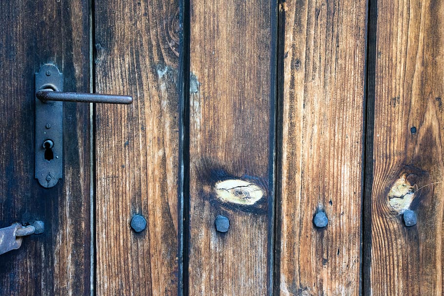 door, castle, locking, handle, tree, metal, old, antique, security HD wallpaper