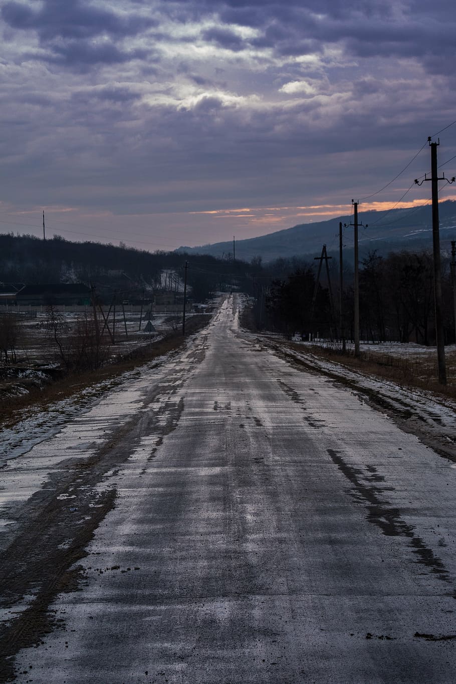 Hd Wallpaper Road Gloomy Sad Lonely Clouds Sky Mood Landscape