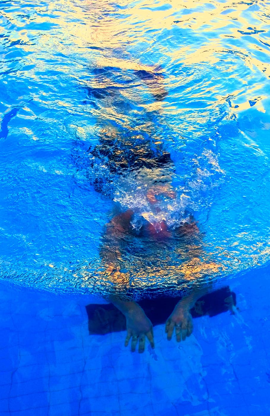 Pool, blue, swimming, water, swimming pool, underwater, outdoors HD wallpaper